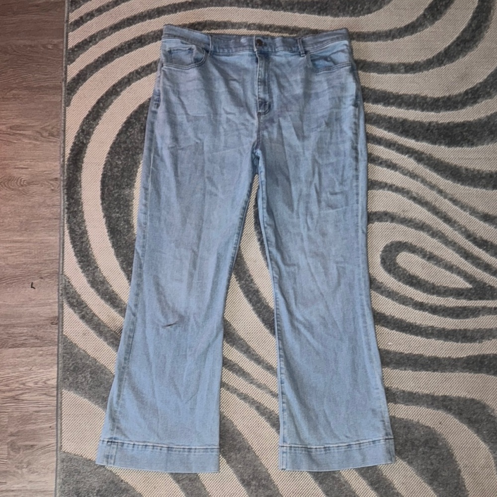 Ann Taylor Factory Blue Flare Wide Leg Jeans